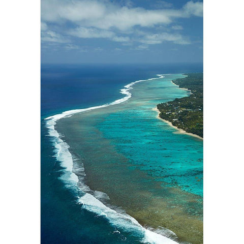 Reef-Southern Rarotonga-Cook Islands-South Pacific Black Modern Wood Framed Art Print by Wall, David