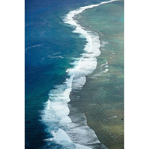 Reef-Southern Rarotonga-Cook Islands-South Pacific Black Modern Wood Framed Art Print by Wall, David