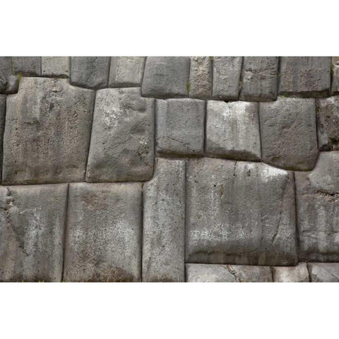 Peru, Cuzco Inca wall at Fort Sacsayhuaman ruins Black Modern Wood Framed Art Print with Double Matting by Kaveney, Wendy