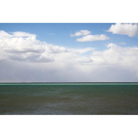 Argentina-Santa Cruz Puerto Santa Cruz-river Santa Cruz under stormy clouds White Modern Wood Framed Art Print by Molinari, Michele