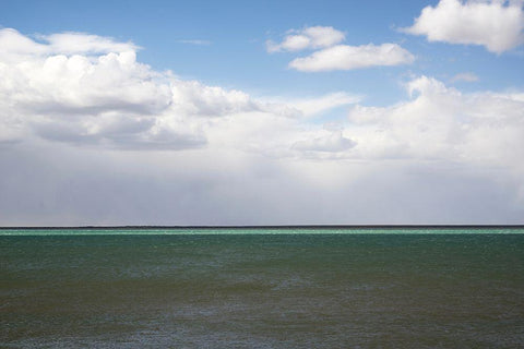 Argentina-Santa Cruz Puerto Santa Cruz-river Santa Cruz under stormy clouds Black Ornate Wood Framed Art Print with Double Matting by Molinari, Michele