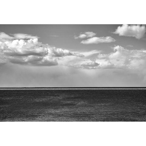 Argentina-Santa Cruz Puerto Santa Cruz-river Santa Cruz under stormy clouds White Modern Wood Framed Art Print by Molinari, Michele