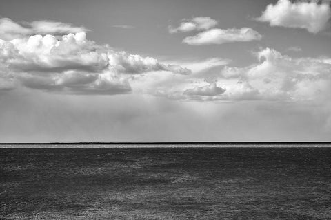 Argentina-Santa Cruz Puerto Santa Cruz-river Santa Cruz under stormy clouds White Modern Wood Framed Art Print with Double Matting by Molinari, Michele