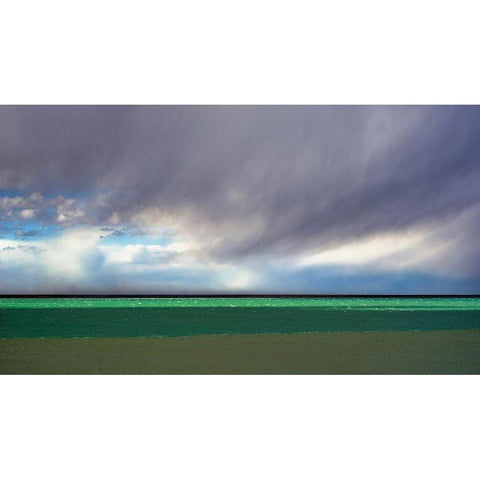 Argentina-Santa Cruz Puerto Santa Cruz-river Santa Cruz under stormy clouds Black Modern Wood Framed Art Print by Molinari, Michele