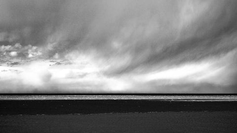 Argentina-Santa Cruz Puerto Santa Cruz-river Santa Cruz under stormy clouds Black Ornate Wood Framed Art Print with Double Matting by Molinari, Michele