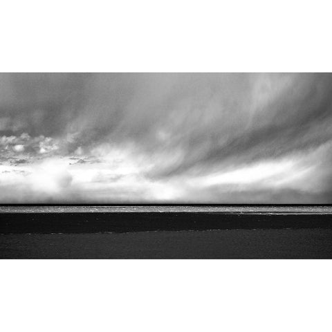 Argentina-Santa Cruz Puerto Santa Cruz-river Santa Cruz under stormy clouds Black Modern Wood Framed Art Print by Molinari, Michele