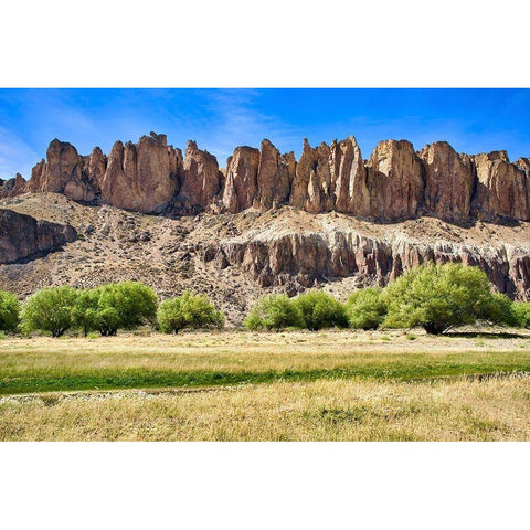 Argentina-Santa Cruz-Valle del Rio Pinturas White Modern Wood Framed Art Print by Molinari, Michele