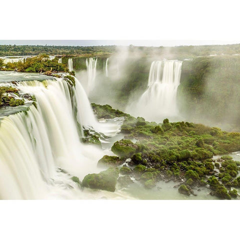 Brazil-Iguazu Falls Landscape of waterfalls  Black Modern Wood Framed Art Print by Jaynes Gallery