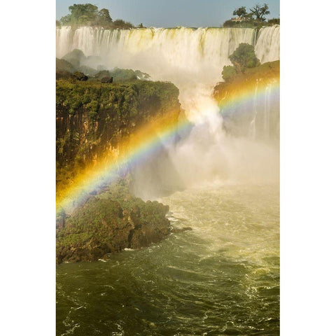 Brazil-Iguazu Falls Landscape of waterfalls  Black Modern Wood Framed Art Print with Double Matting by Jaynes Gallery