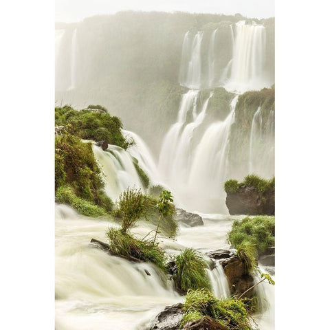 Brazil-Iguazu Falls Landscape of waterfalls  Black Modern Wood Framed Art Print with Double Matting by Jaynes Gallery