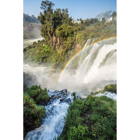 Brazil-Iguazu Falls Landscape of waterfalls  Gold Ornate Wood Framed Art Print with Double Matting by Jaynes Gallery