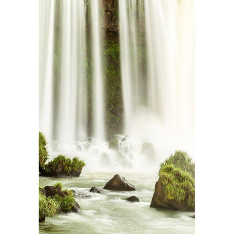 Brazil-Iguazu Falls Landscape of waterfall  White Modern Wood Framed Art Print by Jaynes Gallery