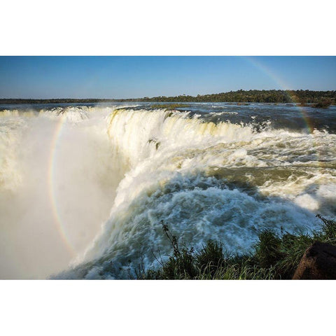 Brazil-Iguazu Falls Landscape of waterfalls  Black Modern Wood Framed Art Print by Jaynes Gallery