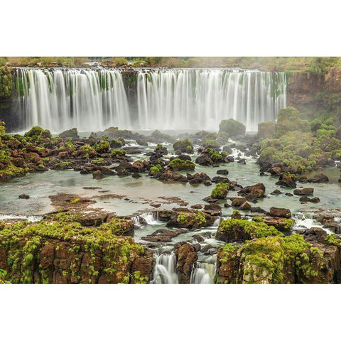 Brazil-Iguazu Falls Landscape of waterfalls  Black Modern Wood Framed Art Print with Double Matting by Jaynes Gallery
