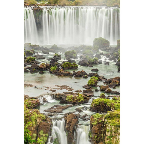 Brazil-Iguazu Falls Landscape of waterfalls  Black Modern Wood Framed Art Print by Jaynes Gallery