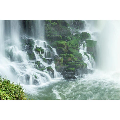 Brazil-Iguazu Falls Landscape of waterfalls  Black Modern Wood Framed Art Print by Jaynes Gallery