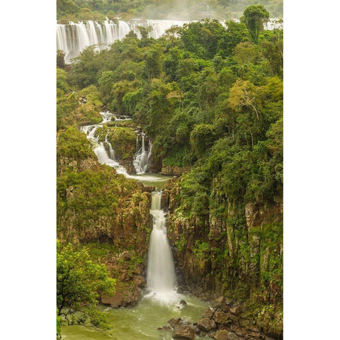 Brazil-Iguazu Falls Landscape of waterfalls  Black Modern Wood Framed Art Print by Jaynes Gallery