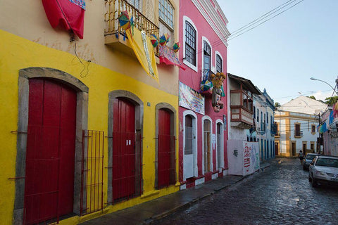 Historic Building - Olinda White Modern Wood Framed Art Print with Double Matting by Su, Keren