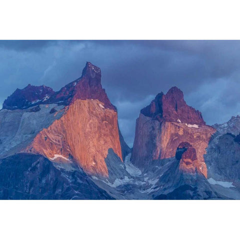 Chile, Torres del Paine NP The Horns mountains Gold Ornate Wood Framed Art Print with Double Matting by Illg, Cathy and Gordon