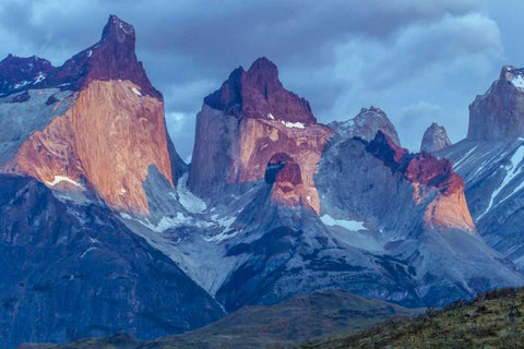 Chile, Torres del Paine NP The Horns mountains White Modern Wood Framed Art Print with Double Matting by Illg, Cathy and Gordon