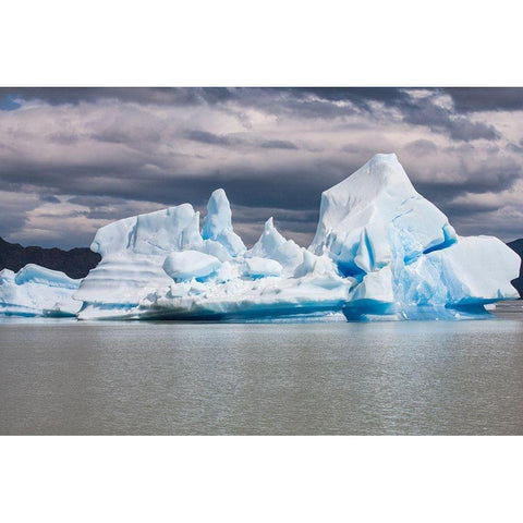 Parc Nacional Torres del Paine is Lago Grey where one finds both glaciers and floating icebergs Gold Ornate Wood Framed Art Print with Double Matting by Ostrowitz, Mallorie