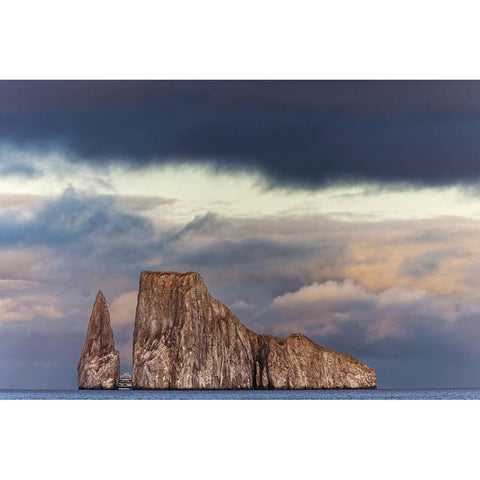 Kicker Rock or Leon Dormido-San Cristobal Island-Galapagos-Ecuador White Modern Wood Framed Art Print by Jones, Adam
