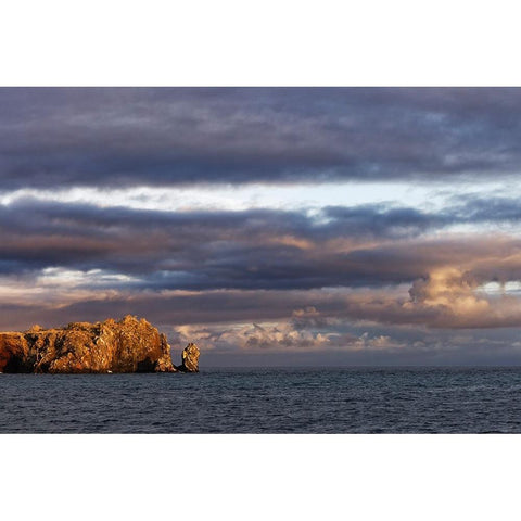 Sunset on rocky outcropping-Espanola Island-Galapagos Islands-Ecuador Black Modern Wood Framed Art Print by Jones, Adam