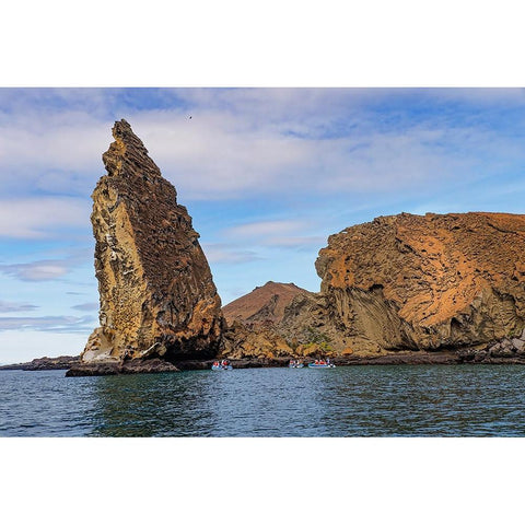 Pinnacle Rock-Bartholomew Island-Galapagos Islands-Ecuador White Modern Wood Framed Art Print by Jones, Adam