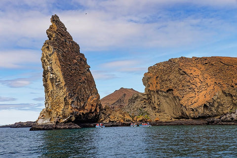 Pinnacle Rock-Bartholomew Island-Galapagos Islands-Ecuador Black Ornate Wood Framed Art Print with Double Matting by Jones, Adam