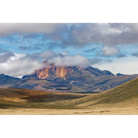 Distant mountain and clouds at high elevation-Antisana Ecological Reserve-Ecuador Gold Ornate Wood Framed Art Print with Double Matting by Jones, Adam