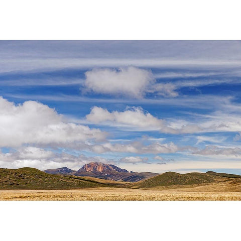 Distant mountain and clouds at high elevation-Antisana Ecological Reserve-Ecuador Black Modern Wood Framed Art Print by Jones, Adam