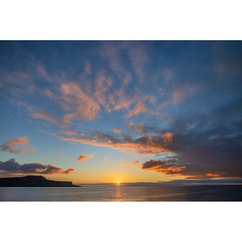 Sunset over Pacific Ocean-Santiago Island-Galapagos Islands-Ecuador Black Modern Wood Framed Art Print by Jones, Adam