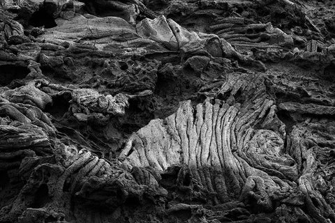 Recent Pahoehoe lava flow-Sullivan Bay-Santiago Island-Galapagos Islands-Ecuador Black Ornate Wood Framed Art Print with Double Matting by Jones, Adam