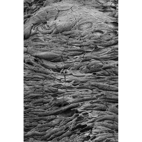Recent Pahoehoe lava flow-Sullivan Bay-Santiago Island-Galapagos Islands-Ecuador White Modern Wood Framed Art Print by Jones, Adam