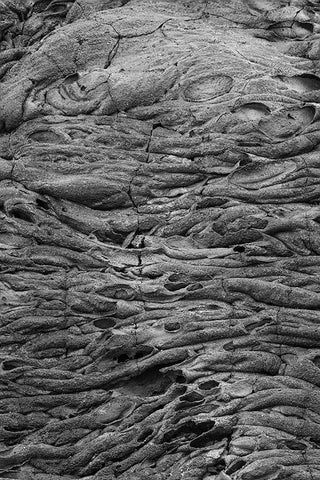 Recent Pahoehoe lava flow-Sullivan Bay-Santiago Island-Galapagos Islands-Ecuador Black Ornate Wood Framed Art Print with Double Matting by Jones, Adam