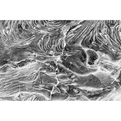 Recent Pahoehoe lava flow-Sullivan Bay-Santiago Island-Galapagos Islands-Ecuador Black Modern Wood Framed Art Print with Double Matting by Jones, Adam