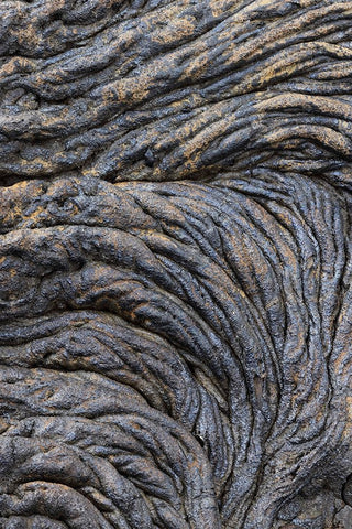 Recent Pahoehoe lava flow-Sullivan Bay-Santiago Island-Galapagos Islands-Ecuador White Modern Wood Framed Art Print with Double Matting by Jones, Adam