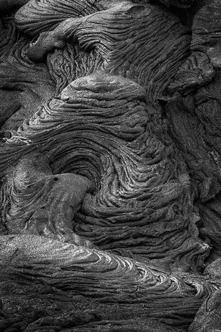 Recent Pahoehoe lava flow-Sullivan Bay-Santiago Island-Galapagos Islands-Ecuador Black Ornate Wood Framed Art Print with Double Matting by Jones, Adam