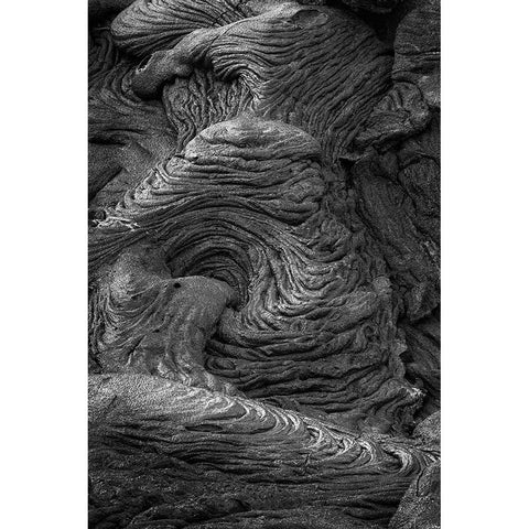 Recent Pahoehoe lava flow-Sullivan Bay-Santiago Island-Galapagos Islands-Ecuador Black Modern Wood Framed Art Print by Jones, Adam