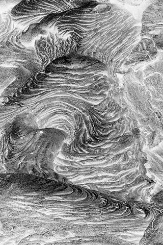 Recent Pahoehoe lava flow-Sullivan Bay-Santiago Island-Galapagos Islands-Ecuador White Modern Wood Framed Art Print with Double Matting by Jones, Adam