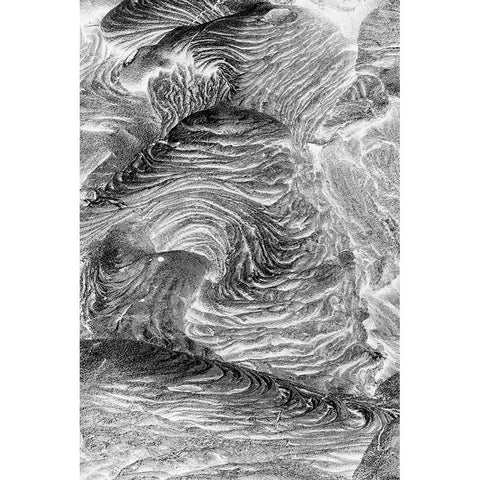 Recent Pahoehoe lava flow-Sullivan Bay-Santiago Island-Galapagos Islands-Ecuador Black Modern Wood Framed Art Print by Jones, Adam