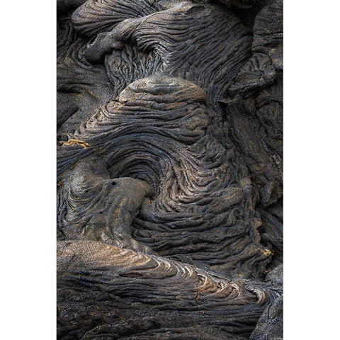 Recent Pahoehoe lava flow-Sullivan Bay-Santiago Island-Galapagos Islands-Ecuador Black Modern Wood Framed Art Print by Jones, Adam