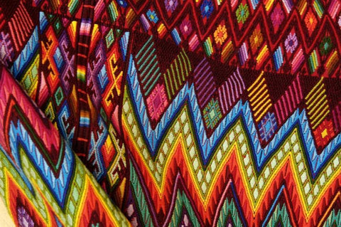 Guatemala, Chichicastenango, Colorful fabric Black Ornate Wood Framed Art Print with Double Matting by Kirkland, Dennis