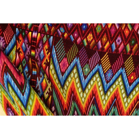 Guatemala, Chichicastenango, Colorful fabric Black Modern Wood Framed Art Print with Double Matting by Kirkland, Dennis