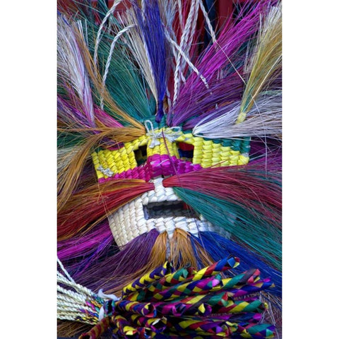 Mexico, San Miguel de Allende, Mask at market White Modern Wood Framed Art Print by Rotenberg, Nancy