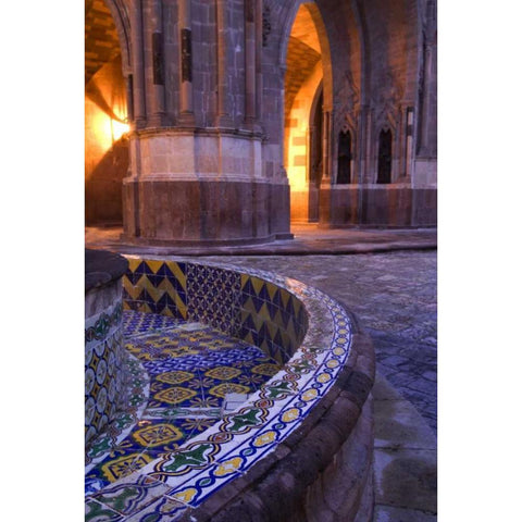Mexico, Tile and columns in early morning Gold Ornate Wood Framed Art Print with Double Matting by Rotenberg, Nancy