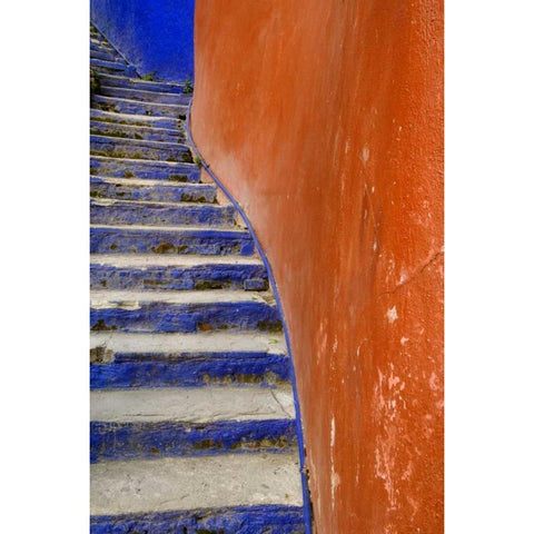 Mexico, Guanajuato, Colorful stairs Black Modern Wood Framed Art Print by Rotenberg, Nancy