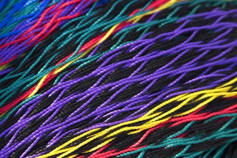 Mexico, Puerto Vallarta Patterns in fishing nets White Modern Wood Framed Art Print with Double Matting by Ross, Nancy ,  Steve