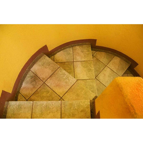 Mexico Abstract pattern on stairs White Modern Wood Framed Art Print by Rotenberg, Nancy