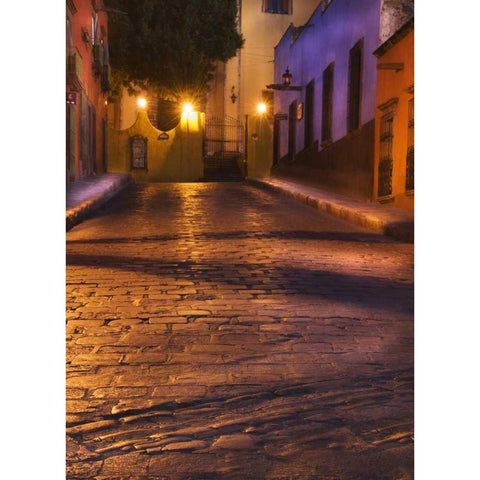 Mexico, San Miguel de Allende Street Lanterns White Modern Wood Framed Art Print by Rotenberg, Nancy